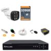 Kit 1 Câmera de Segurança HD 720p + DVR 4 Canais + HD 320GB + Cabo 100m Fullsec
