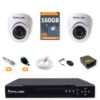 247 Kit 2 Câmeras de Segurança Dome HD 720p + DVR 4 Canais + HD 160GB + Cabo 50m Fullsec