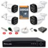 Kit 4 Câmeras de Segurança Full Color 1080p + DVR 4 Canais + HD 500GB + Cabo 100m + Caixinhas Fullsec