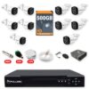 Kit 10 Câmeras de Segurança Full Color 1080p + DVR 16 Canais + HD 500GB + Cabo 100m + Caixinhas Fullsec