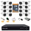 325 Kit 16 Câmeras de Segurança HD 720p + DVR 16 Canais + HD 1TB + Cabo 200m Fullsec
