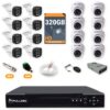 Kit 16 Câmeras de Segurança 8 Bullet + 8 Dome HD 720p + DVR 16 Canais + HD 320GB + Cabo 100m Fullsec