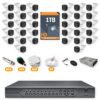 361 Kit 32 Câmeras de Segurança HD 720p + DVR 32 Canais + HD 1TB + Cabo 200m + Caixinhas Fullsec