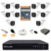 368 Kit 10 Câmeras de Segurança HD 720p + DVR 16 Canais + HD 500GB + Cabo 100m Fullsec