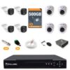 Kit 8 Câmeras de Segurança 4 Bullet + 4 Dome HD 720p + DVR 8 Canais + HD 500GB + Cabo 100m Fullsec