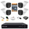 Kit 4 Câmeras de Segurança HD 720p + DVR 8 Canais + HD 320GB + Cabo 100m Fullsec