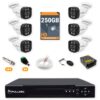 683 Kit 6 Câmeras de Segurança HD 720p + DVR 8 Canais + HD 250GB + Cabo 100m Fullsec