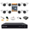 90 Kit 8 Câmeras de Segurança HD 720p + DVR 8 Canais + HD 500GB + Cabo 100m Fullsec