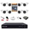 91 Kit 8 Câmeras de Segurança Full HD 1080p + DVR 8 Canais + HD 500GB + Cabo 100m Fullsec